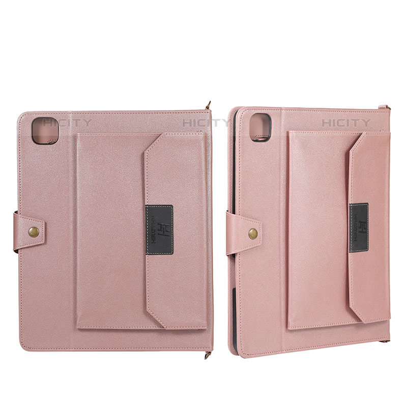 Custodia Portafoglio In Pelle Cover con Supporto AD1 per Apple iPad Pro 11 (2021) Oro Rosa