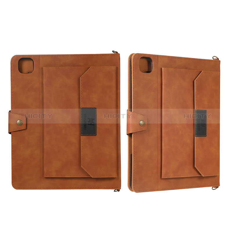 Custodia Portafoglio In Pelle Cover con Supporto AD1 per Apple iPad Pro 11 (2022) Marrone