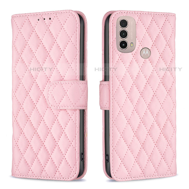 Custodia Portafoglio In Pelle Cover con Supporto B01F per Motorola Moto E20 Rosa