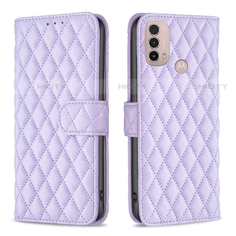 Custodia Portafoglio In Pelle Cover con Supporto B01F per Motorola Moto E20 Viola