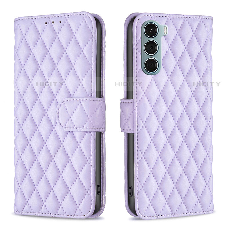 Custodia Portafoglio In Pelle Cover con Supporto B01F per Motorola Moto Edge S30 5G Viola