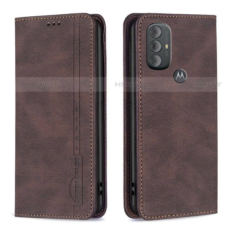 Custodia Portafoglio In Pelle Cover con Supporto B01F per Motorola Moto G Play (2023) Marrone