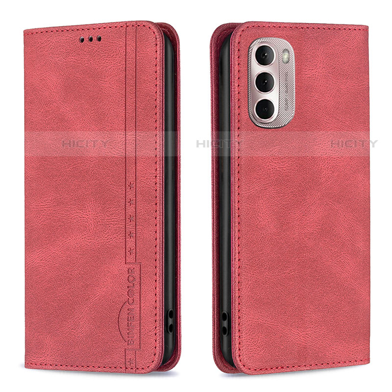 Custodia Portafoglio In Pelle Cover con Supporto B01F per Motorola Moto G Stylus (2022) 4G Rosso