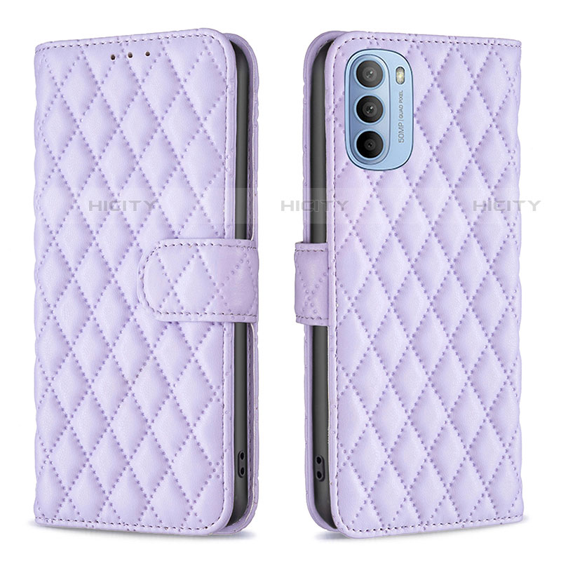 Custodia Portafoglio In Pelle Cover con Supporto B01F per Motorola Moto G41 Viola