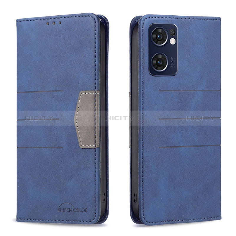 Custodia Portafoglio In Pelle Cover con Supporto B01F per OnePlus Nord CE 2 5G Blu