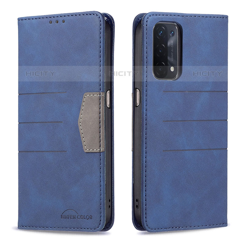 Custodia Portafoglio In Pelle Cover con Supporto B01F per OnePlus Nord N200 5G Blu