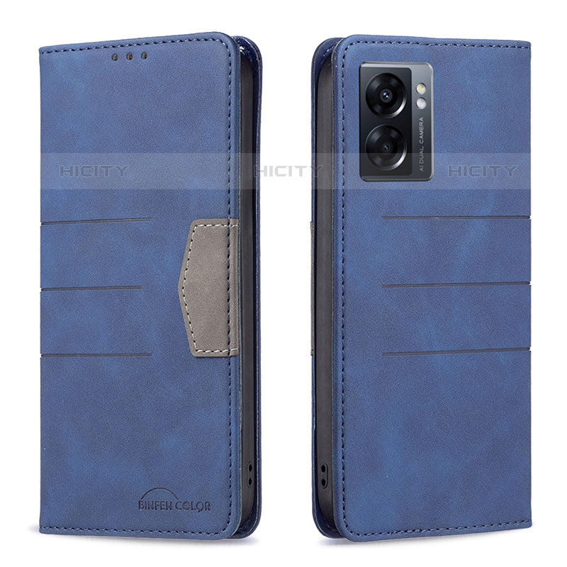 Custodia Portafoglio In Pelle Cover con Supporto B01F per OnePlus Nord N300 5G Blu