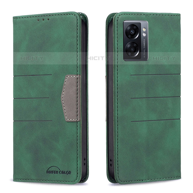 Custodia Portafoglio In Pelle Cover con Supporto B01F per OnePlus Nord N300 5G Verde