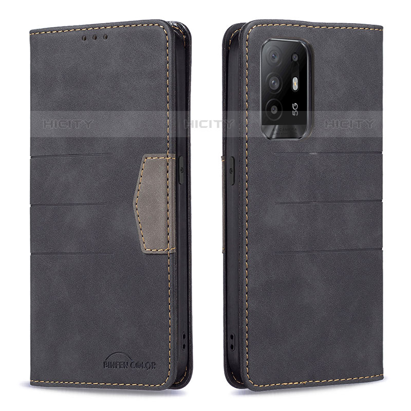 Custodia Portafoglio In Pelle Cover con Supporto B01F per Oppo A94 5G Nero