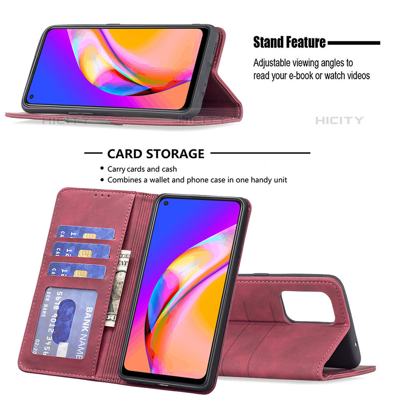 Custodia Portafoglio In Pelle Cover con Supporto B01F per Oppo F19 Pro+ Plus 5G