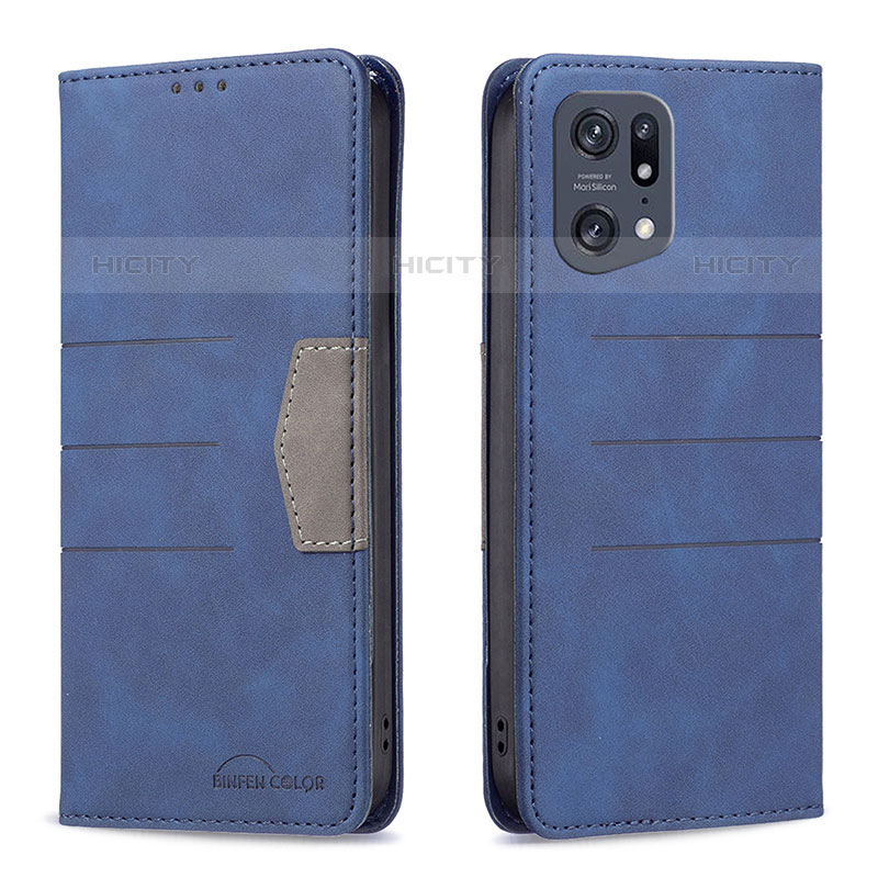 Custodia Portafoglio In Pelle Cover con Supporto B01F per Oppo Find X5 Pro 5G