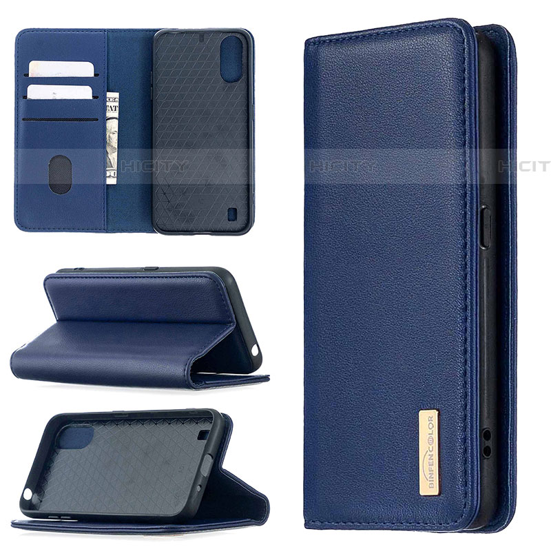 Custodia Portafoglio In Pelle Cover con Supporto B01F per Samsung Galaxy A01 SM-A015