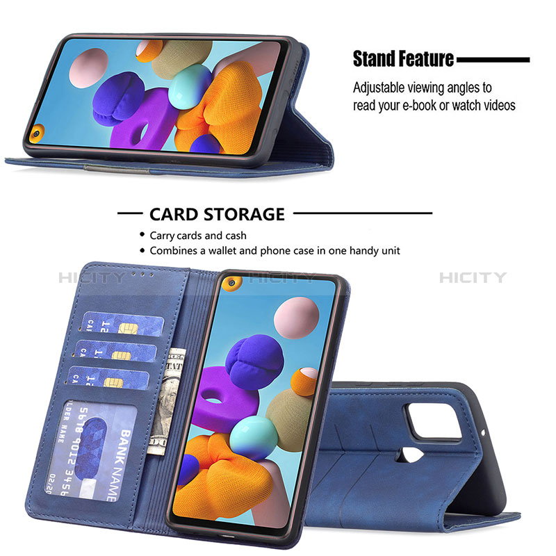 Custodia Portafoglio In Pelle Cover con Supporto B01F per Samsung Galaxy A21s