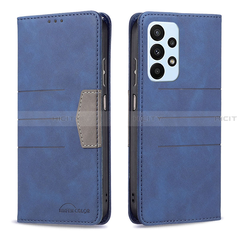 Custodia Portafoglio In Pelle Cover con Supporto B01F per Samsung Galaxy A23 4G Blu