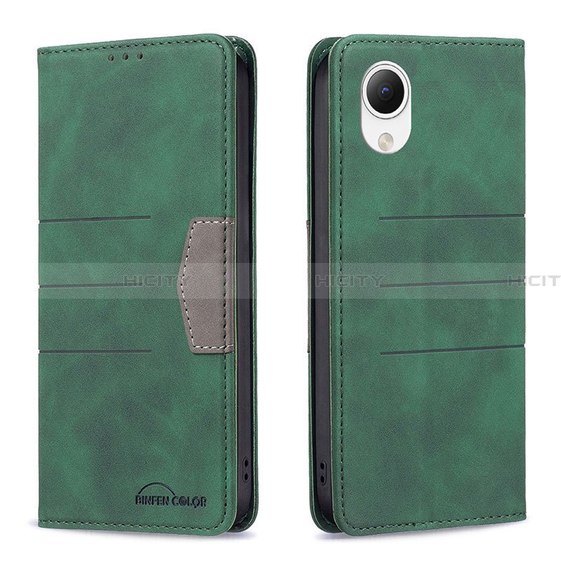 Custodia Portafoglio In Pelle Cover con Supporto B01F per Samsung Galaxy A23s Verde