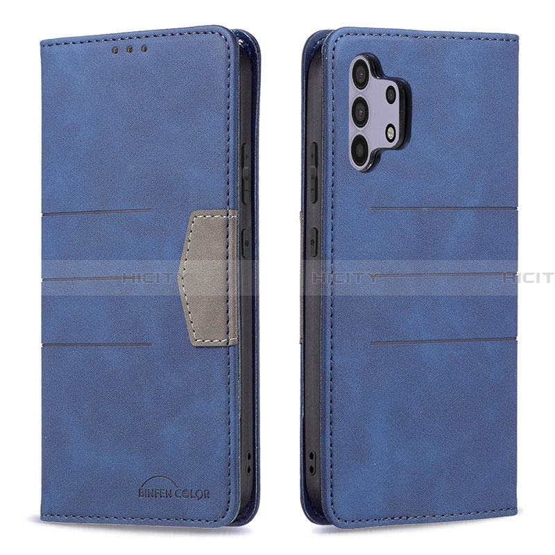 Custodia Portafoglio In Pelle Cover con Supporto B01F per Samsung Galaxy A32 4G Blu