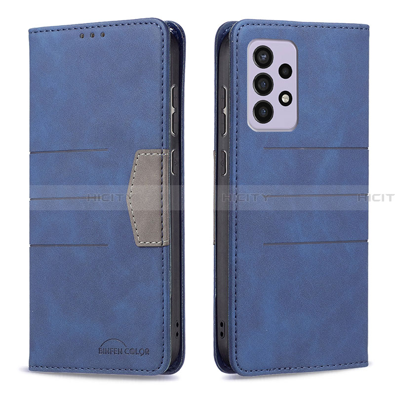 Custodia Portafoglio In Pelle Cover con Supporto B01F per Samsung Galaxy A33 5G Blu