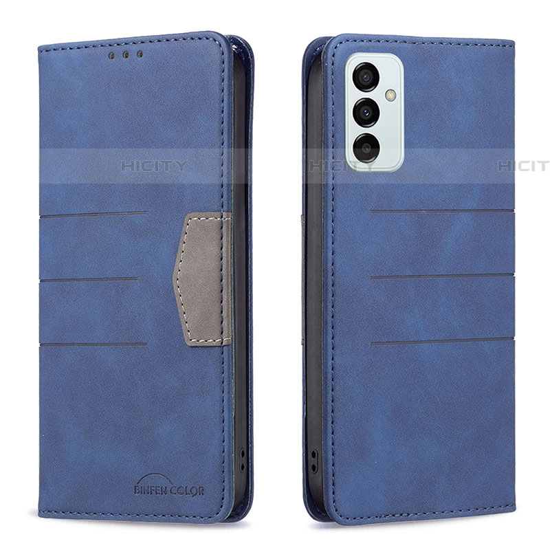 Custodia Portafoglio In Pelle Cover con Supporto B01F per Samsung Galaxy F23 5G Blu