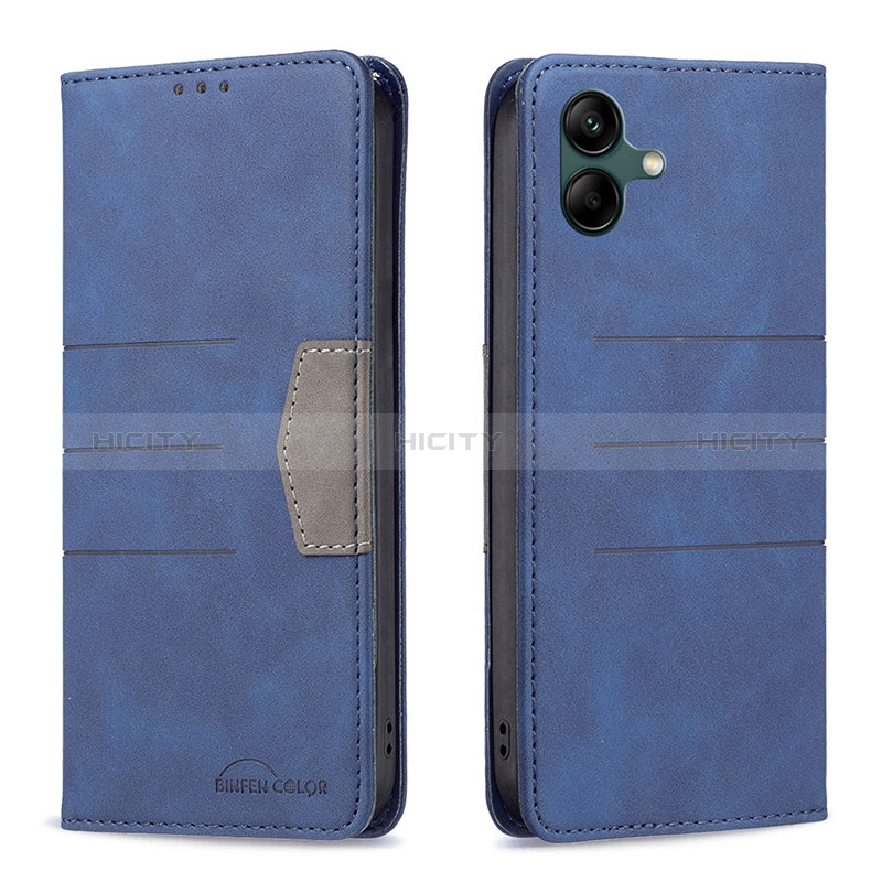 Custodia Portafoglio In Pelle Cover con Supporto B01F per Samsung Galaxy M04 Blu