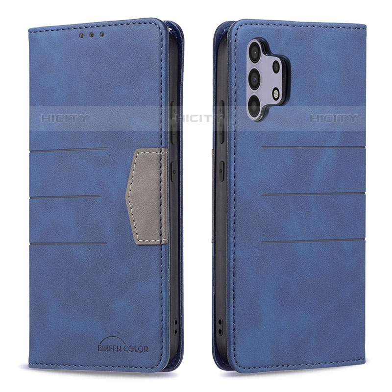 Custodia Portafoglio In Pelle Cover con Supporto B01F per Samsung Galaxy M32 5G Blu