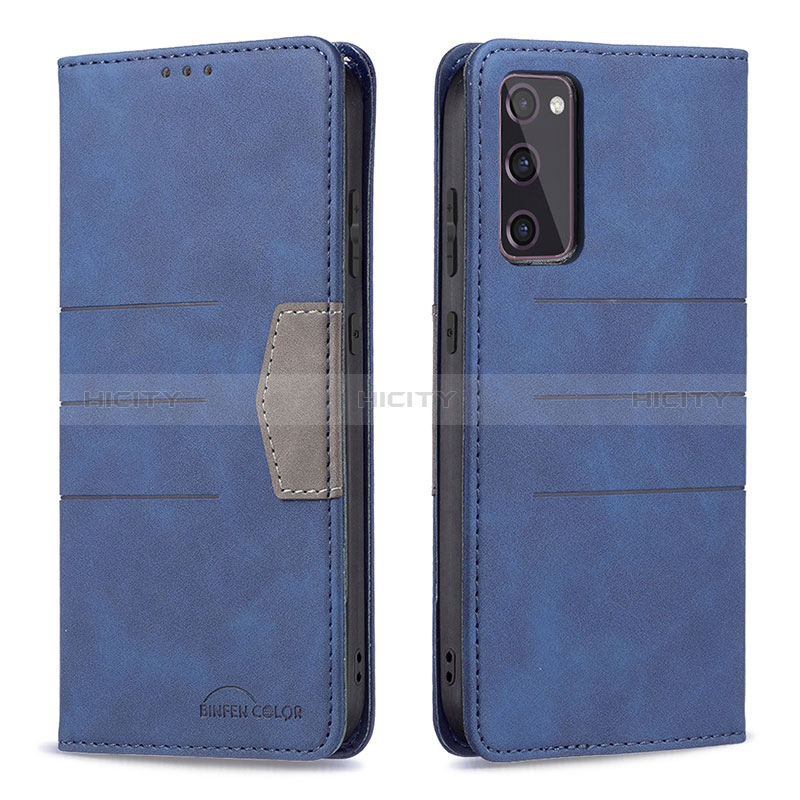 Custodia Portafoglio In Pelle Cover con Supporto B01F per Samsung Galaxy S20 FE 4G Blu