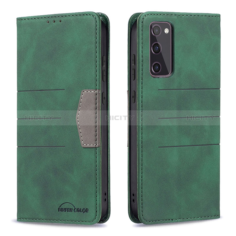 Custodia Portafoglio In Pelle Cover con Supporto B01F per Samsung Galaxy S20 Lite 5G Verde