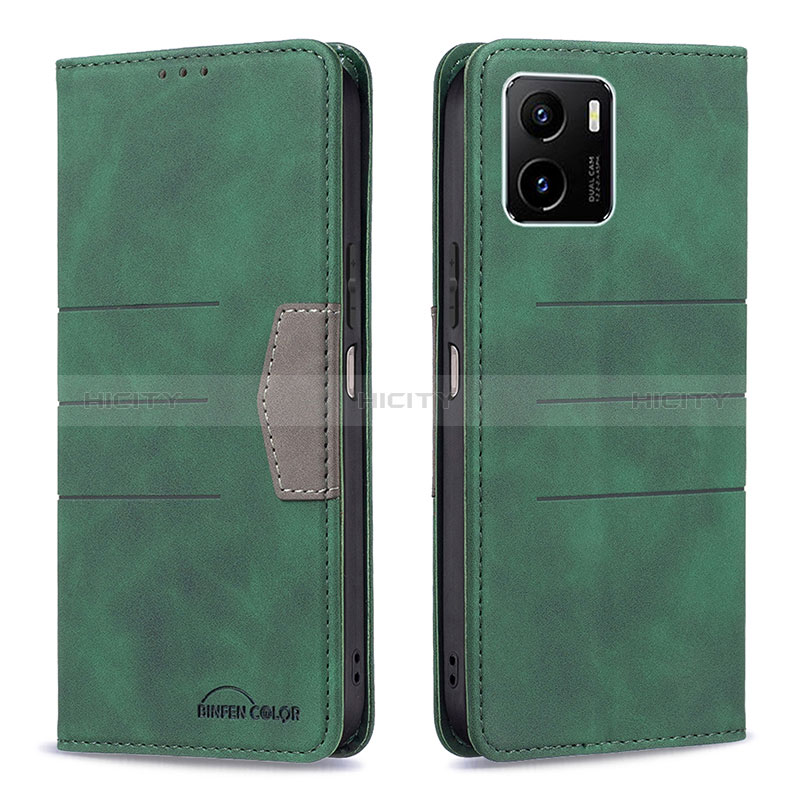 Custodia Portafoglio In Pelle Cover con Supporto B01F per Vivo Y10 t1 Verde