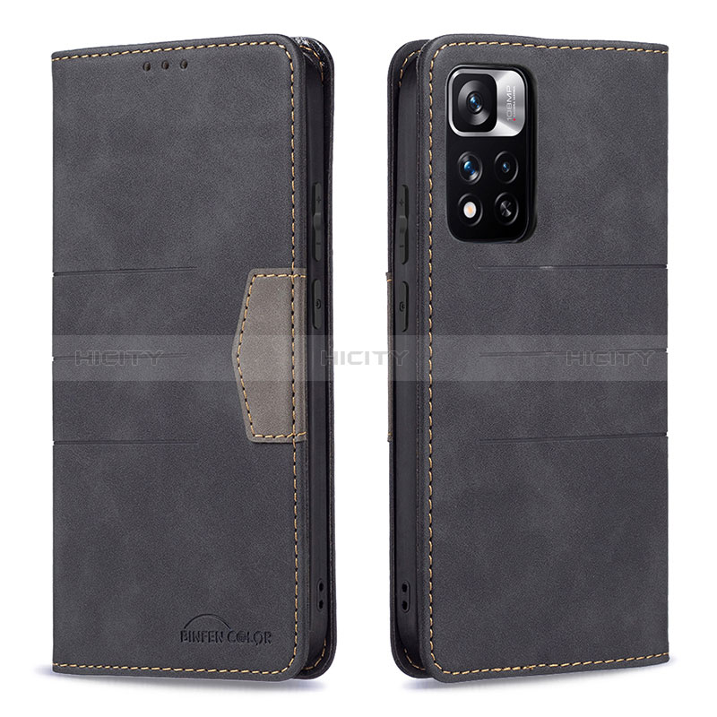 Custodia Portafoglio In Pelle Cover con Supporto B01F per Xiaomi Mi 11i 5G (2022) Nero