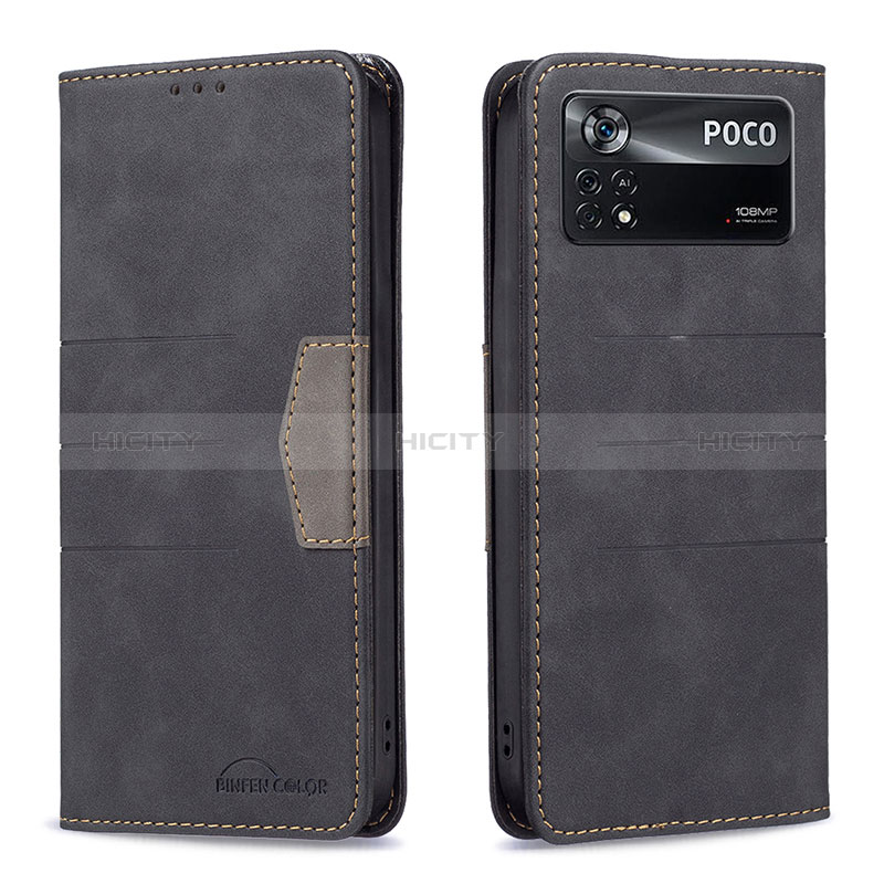 Custodia Portafoglio In Pelle Cover con Supporto B01F per Xiaomi Poco X4 Pro 5G