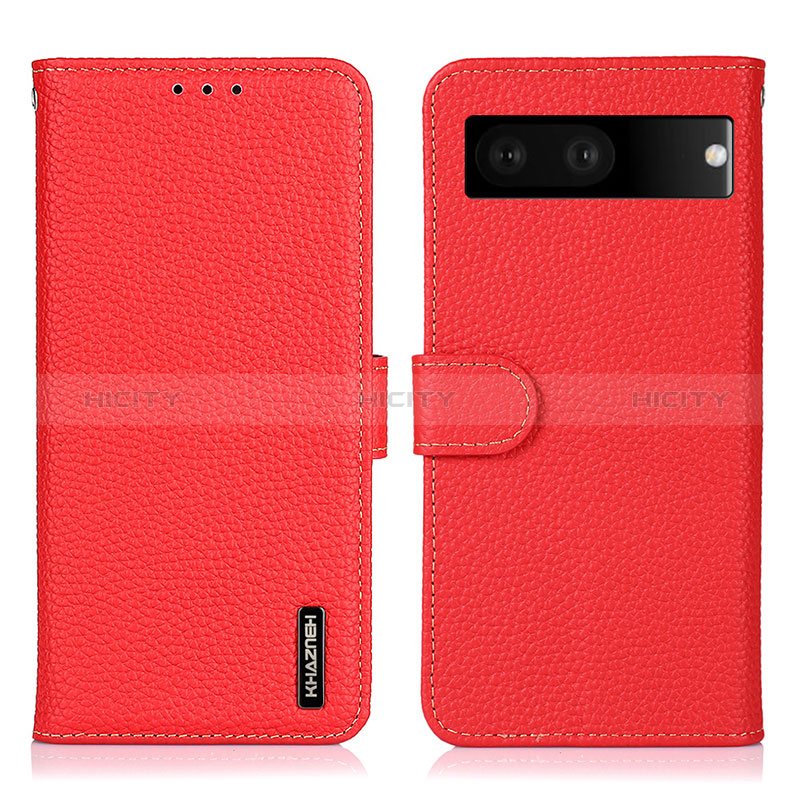 Custodia Portafoglio In Pelle Cover con Supporto B01H per Google Pixel 7 5G Rosso