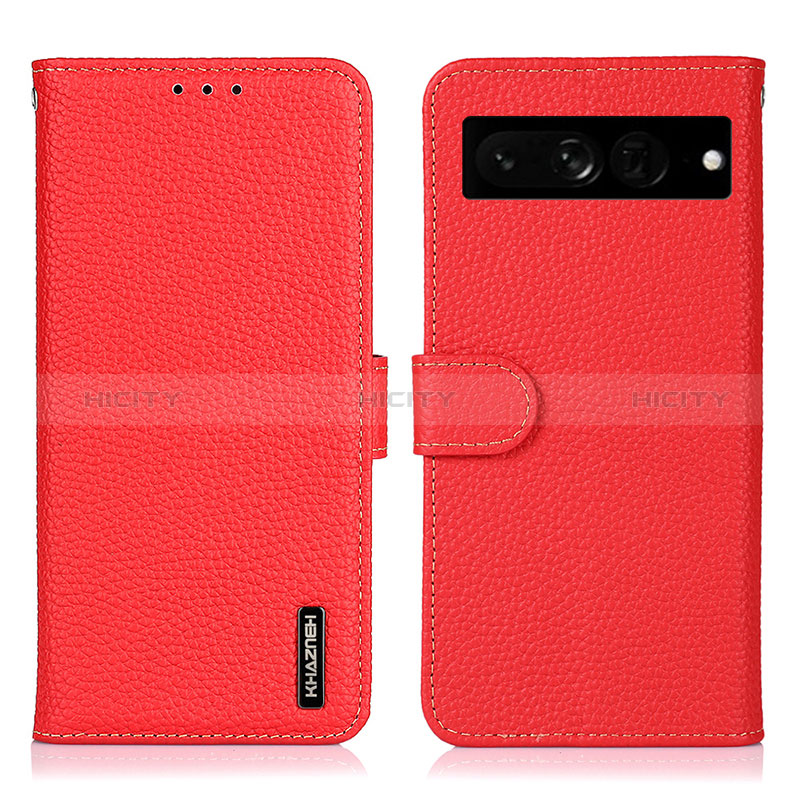 Custodia Portafoglio In Pelle Cover con Supporto B01H per Google Pixel 7 Pro 5G Rosso