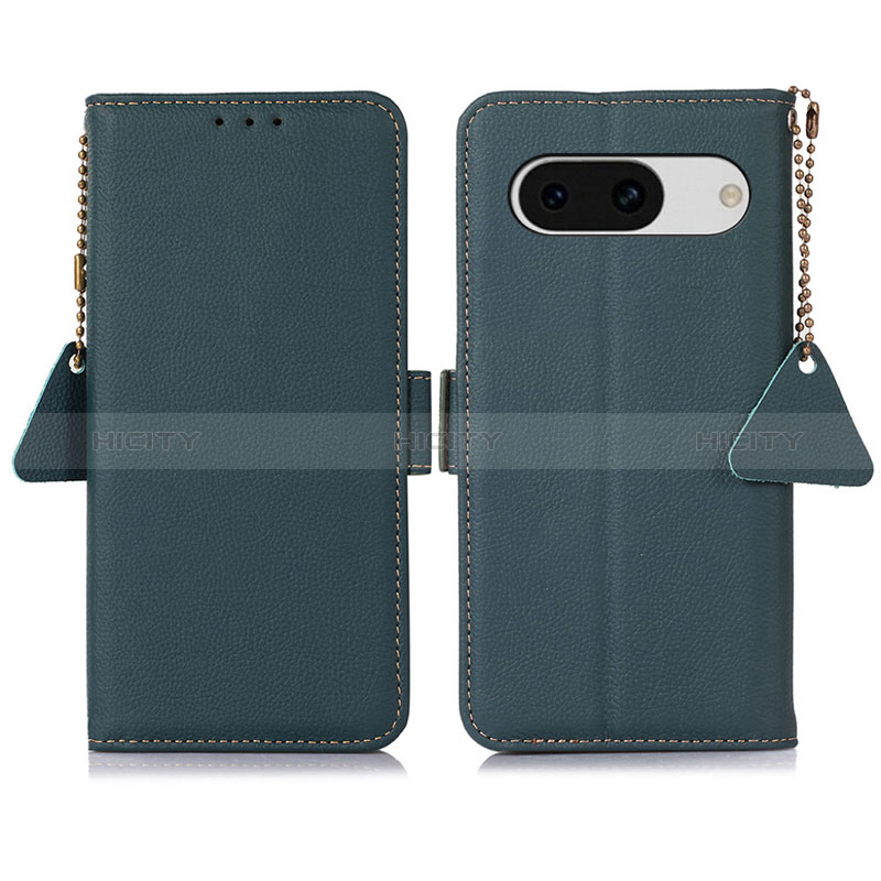 Custodia Portafoglio In Pelle Cover con Supporto B01H per Google Pixel 8a 5G Verde