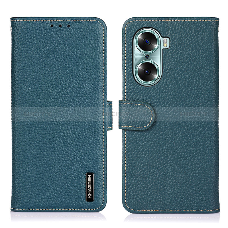 Custodia Portafoglio In Pelle Cover con Supporto B01H per Huawei Honor 60 5G Verde