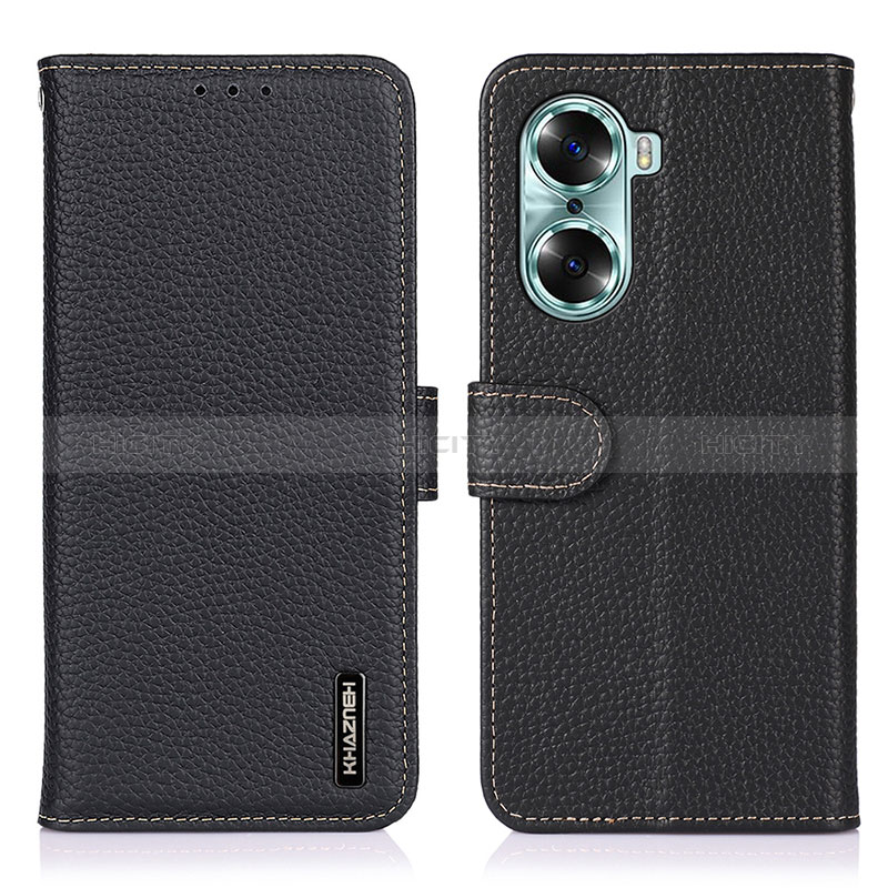 Custodia Portafoglio In Pelle Cover con Supporto B01H per Huawei Honor 60 Pro 5G Nero