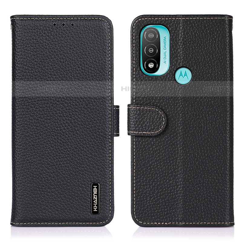 Custodia Portafoglio In Pelle Cover con Supporto B01H per Motorola Moto E20 Nero