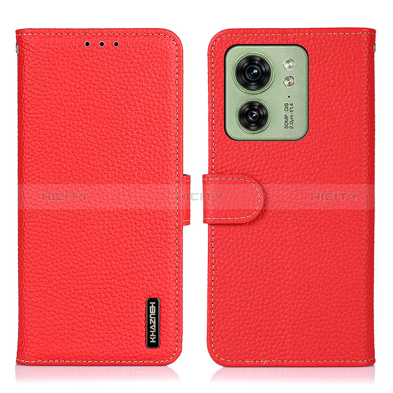 Custodia Portafoglio In Pelle Cover con Supporto B01H per Motorola Moto Edge (2023) 5G Rosso