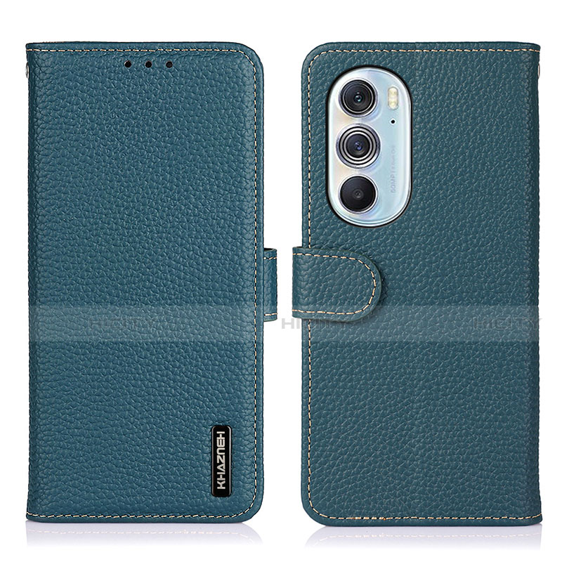 Custodia Portafoglio In Pelle Cover con Supporto B01H per Motorola Moto Edge 30 Pro 5G Verde