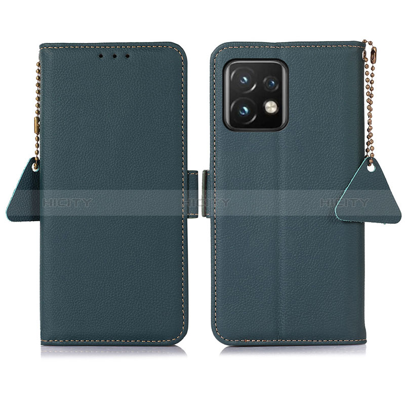 Custodia Portafoglio In Pelle Cover con Supporto B01H per Motorola Moto Edge Plus (2023) 5G Verde