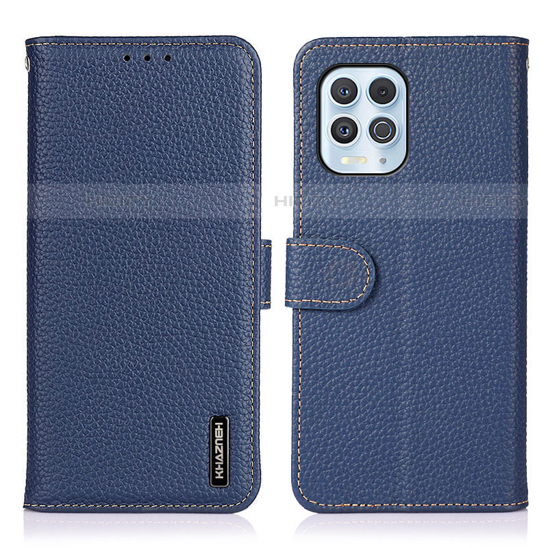 Custodia Portafoglio In Pelle Cover con Supporto B01H per Motorola Moto Edge S 5G Blu