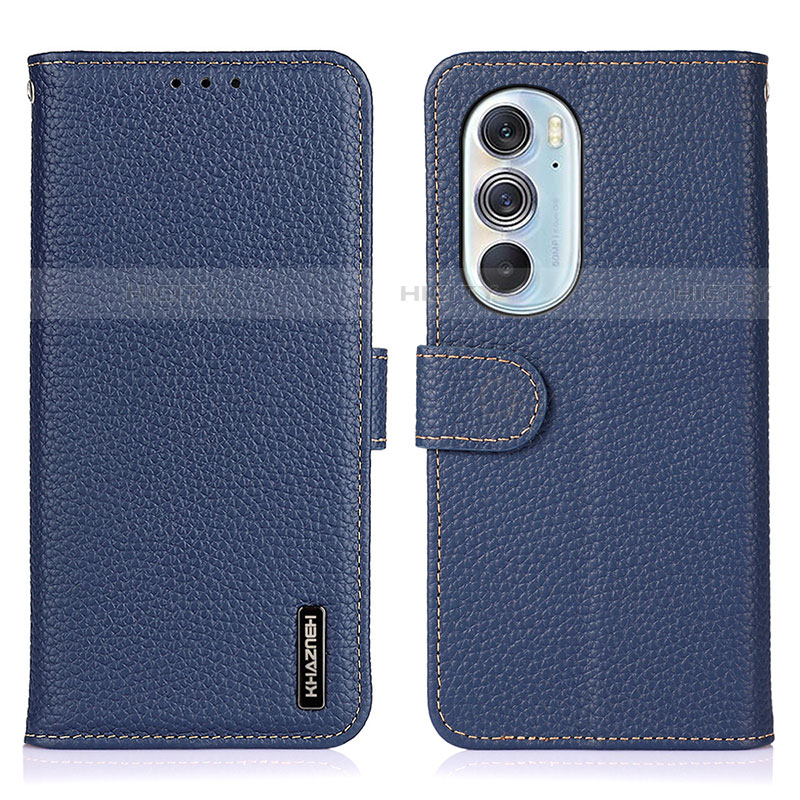 Custodia Portafoglio In Pelle Cover con Supporto B01H per Motorola Moto Edge X30 5G Blu