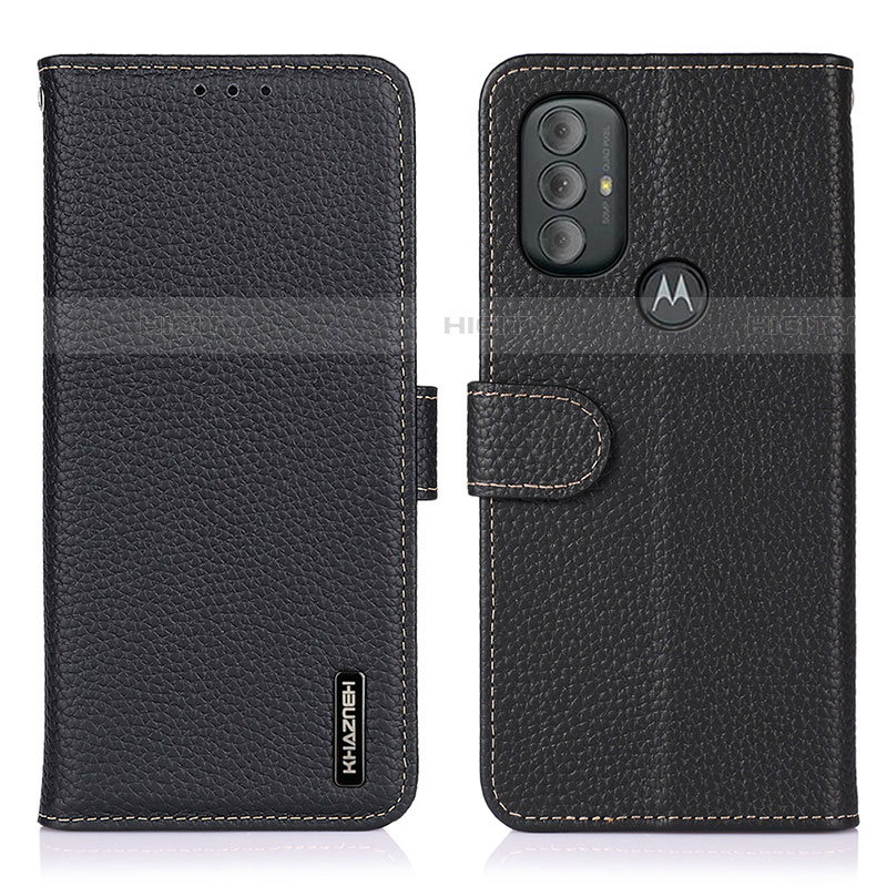 Custodia Portafoglio In Pelle Cover con Supporto B01H per Motorola Moto G Play Gen 2 Nero