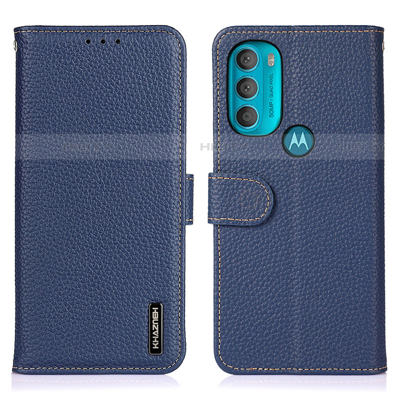 Custodia Portafoglio In Pelle Cover con Supporto B01H per Motorola Moto G71 5G Blu