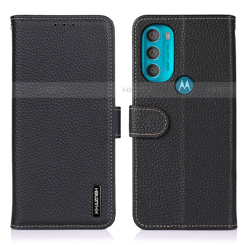 Custodia Portafoglio In Pelle Cover con Supporto B01H per Motorola Moto G71 5G Nero