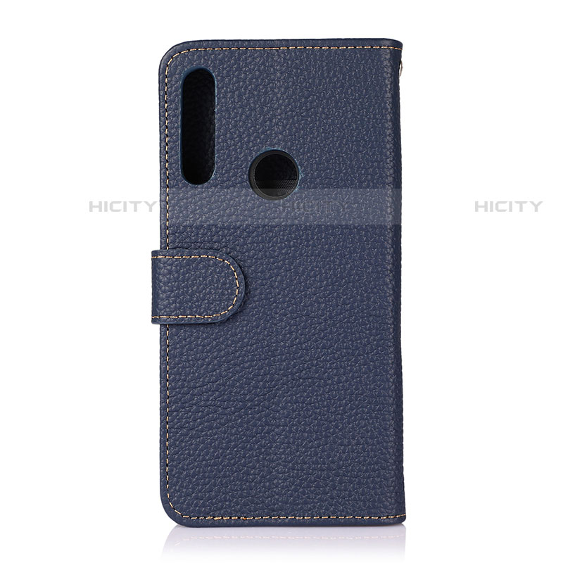 Custodia Portafoglio In Pelle Cover con Supporto B01H per Motorola Moto One Fusion Plus Blu