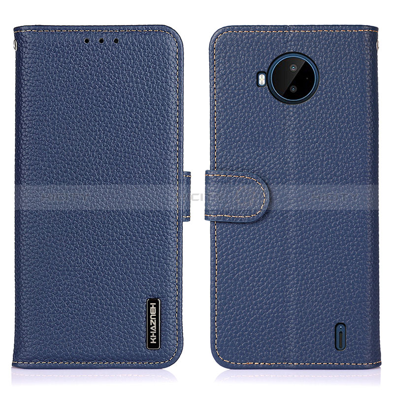 Custodia Portafoglio In Pelle Cover con Supporto B01H per Nokia C20 Plus Blu