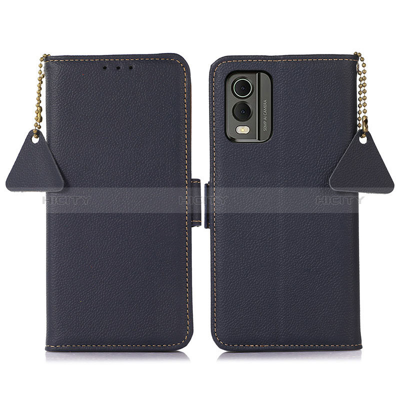 Custodia Portafoglio In Pelle Cover con Supporto B01H per Nokia C32 Blu