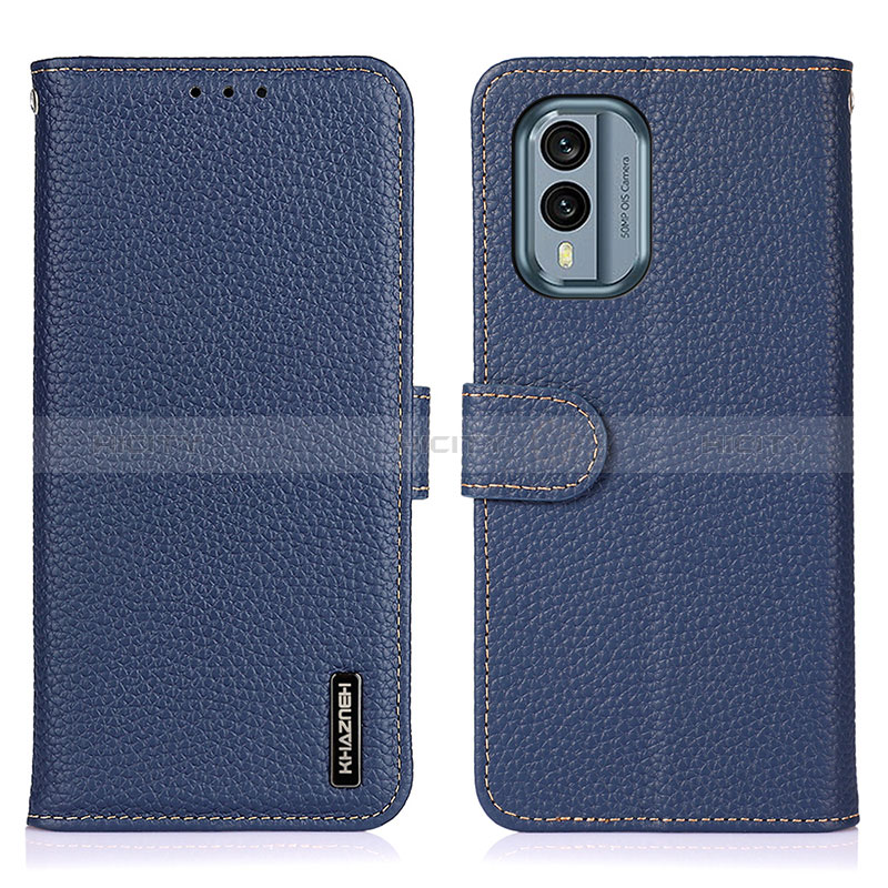 Custodia Portafoglio In Pelle Cover con Supporto B01H per Nokia X30 5G Blu