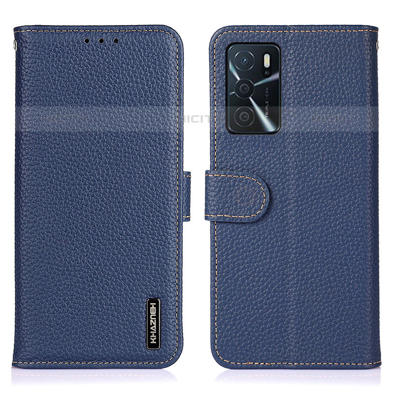 Custodia Portafoglio In Pelle Cover con Supporto B01H per Oppo A16s Blu