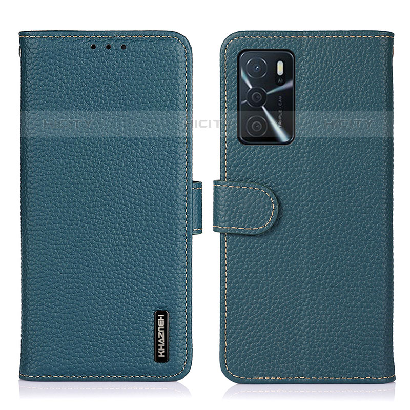 Custodia Portafoglio In Pelle Cover con Supporto B01H per Oppo A16s Verde