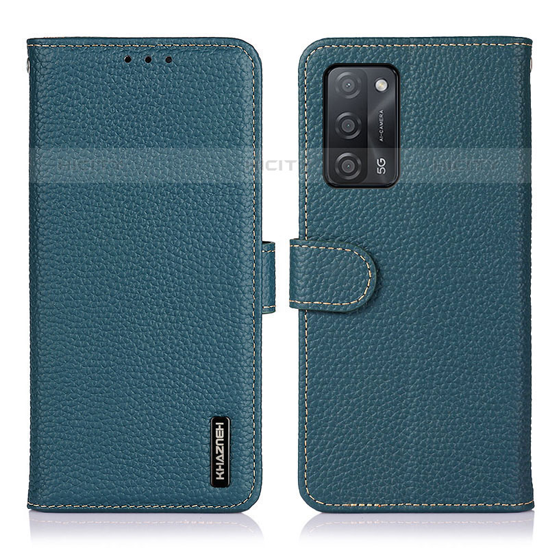 Custodia Portafoglio In Pelle Cover con Supporto B01H per Oppo A53s 5G Verde